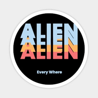 Alien  colored word Magnet